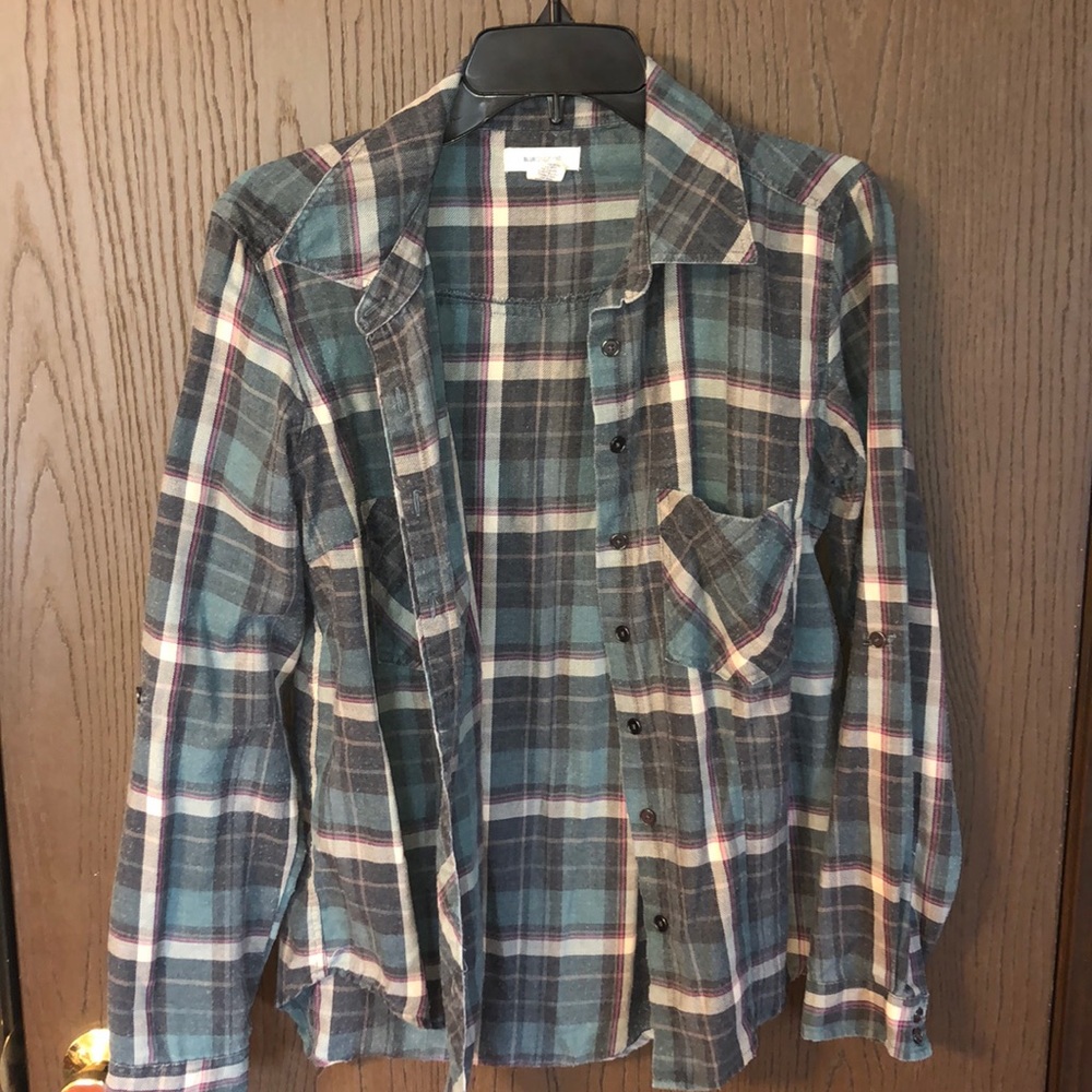 Faded vintage style green flannel